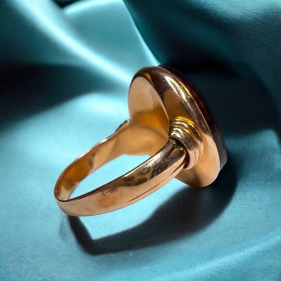 ANTIQUE-Georgian Gold Intaglio Ring-Hercules Carnelian Ring-size 6.5 Late 1700's - Picture 4 of 14
